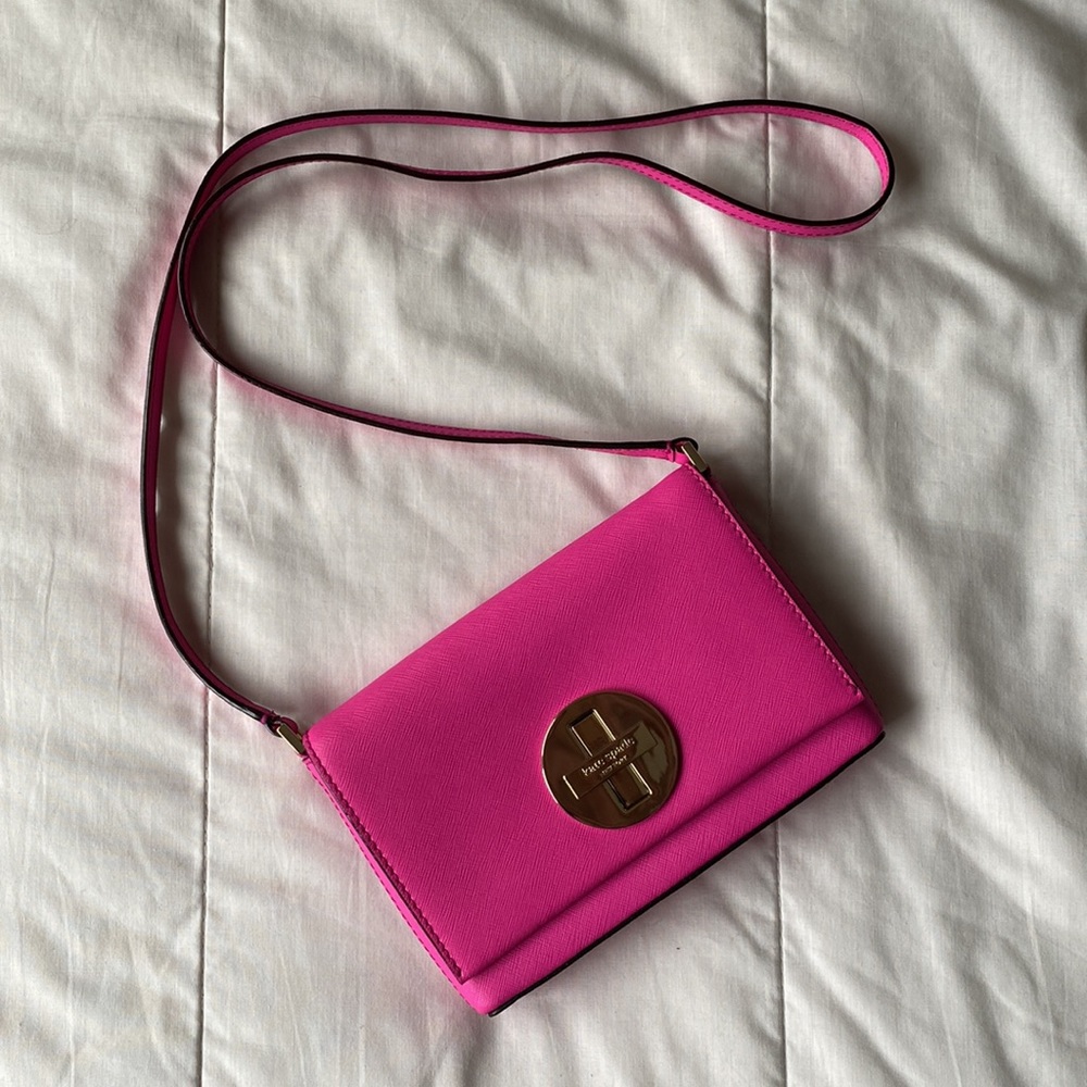 KATE SPADE pink leather crossbody bag
